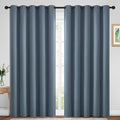 Yakamok Blackout Curtains Room Darkening Thermal Insulated Window Panels,Solid Grommet Top Drapes for Bedroom/Living Room(70Wx84L, Stone Blue, 2 Panels)