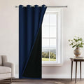 Yakamok 100% Blackout Curtains 84 Inches Long, 2 Thick Layers Heat and Full Light Blocking Soft Thermal Insulated Drapes for Bedroom(52" Wide Each Panel, Navy Blue, 1 Panel)