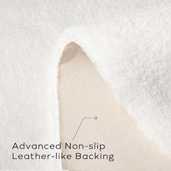 Ashler Faux Fur Rug, Upgraded Soft Faux Rabbit Fur White Area Rugs, 2 x 3 Feet, Machine Washable Nursery Decor Throw Rugs for Bedroom, Kids Room, Living Room