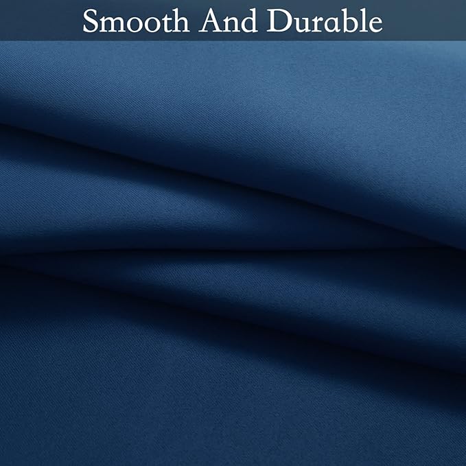 SimpleHome Ombre Room Darkening Curtains for Living Room, Light Blocking Gradient Blue to Grey White Thick Thermal Insulated Grommet Window Curtains/Drapes for Bedroom, 2 Panels, 42x63 inches Length