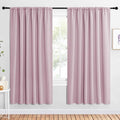 NICETOWN 2 Panels Blackout Curtains, Rod Pocket Window Curtains Room Darkning Drapes for Bedroom/Living Room, Thermal Insulated Solid Draperies for Home Office/Study, 62 by 72-Inch, Baby Pink