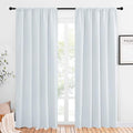 NICETOWN Greyish White Bedroom Curtain Panels - Multi-Function Noise Reducing Performance Window Treatment Thermal Insulated Rod Pocket Room Darkening Drapes for Nursery (2 Panels, 52 by 84)