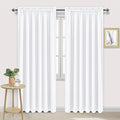 DWCN White Curtains for Living Room Thermal Insulated, 50% Light Blocking Curtains for Bedroom, Dining Room Window, W 70x L 84 Inch, Set of 2 Rod Pocket Curtain Panels