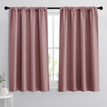 RYB HOME 54 inch Blackout Curtains for Living Room, Rod Pocket Thermal Insulated Small Window Drapes Room Darkening Shades for Bedroom Studio Dorm, W 42 x L 54 inch, Set of 2 Panels, Dusty Rose