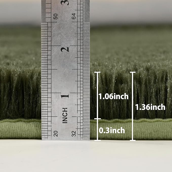 Goideal Fluffy Rug for Bedroom Living Room, 3x5 Olive Green Area Rugs, Faux Fur Shag Modern Carpet Ultra Soft Girls Boys Room Home Decor, Solid