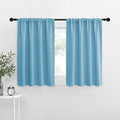 NICETOWN RV Blackout Curtains for Camper Windows, Teal Blue, 34" x 36", Set of 2, Kitchen Short Blackout Curtains & Drapes, Thermal Insulated Rod Pocket Window Treatment Draperies for Nursery