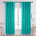 Deconovo Blackout Curtains, Thermal Insulated, W42 x L84 2 Panels, Back Tab, Machine Washable, Room-Darkening Drapes for Bedroom/Living Room Turquoise