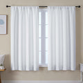 Simplebrand Ava Pure White Light Filtering Curtains for Bedroom 63 Inch Length 2 Panels Set, Solid Thermal Insulated Privacy Living Room Window Treatment Curtains Light Filtering, W50 x L63 Inch