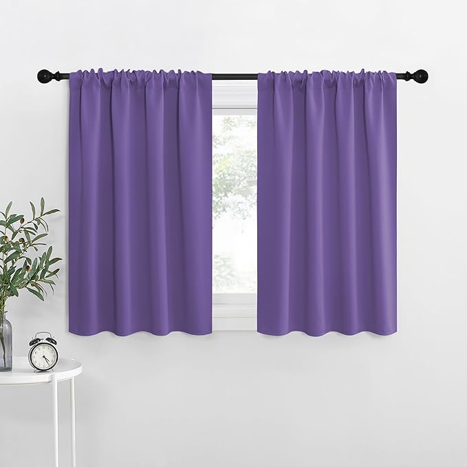 NICETOWN RV Blackout Curtains for Camper Windows, Lilac Purple, 29" Wide by 40" Long, 2 PCs, Short Blackout Curtains & Drapes, Thermal Insulated Blackout Curtain Panels for Kids Room, Play Room