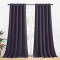 NICETOWN Bedroom Curtains Blackout Drapery Panels, 2 Panels, 70 x 108 inches, Greyish Purple, Three Pass Microfiber Thermal Insulated Solid Ring Top Blackout Window Curtains/Drapes
