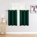 ChrisDowa Small Window Curtains for Kitchen and Bedroom - Grommet Short Thermal Insulated Room Darkening Curtains (2 Panels, Forest Green, 34 x 36 Inch)