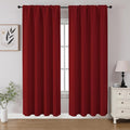 CUCRAF Red Blackout Curtains 72 inch Length 2 Panels Set, Rod Pocket Room Darkening Drapes for Bedroom Living Room, Insulated Thermal Light Blocking Window Curtain (W52 x L72 Inch)