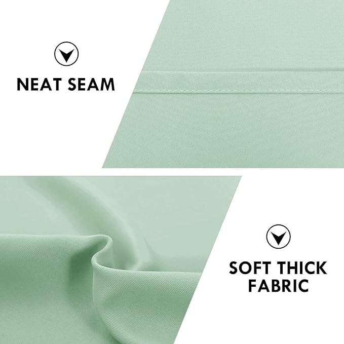 DWCN Blackout Curtains Room Darkening Thermal Insulated Bedroom Curtains Window Curtain Panels, 38 x 84 inches Long, Set of 2 Light Green Rod Pocket Drapes