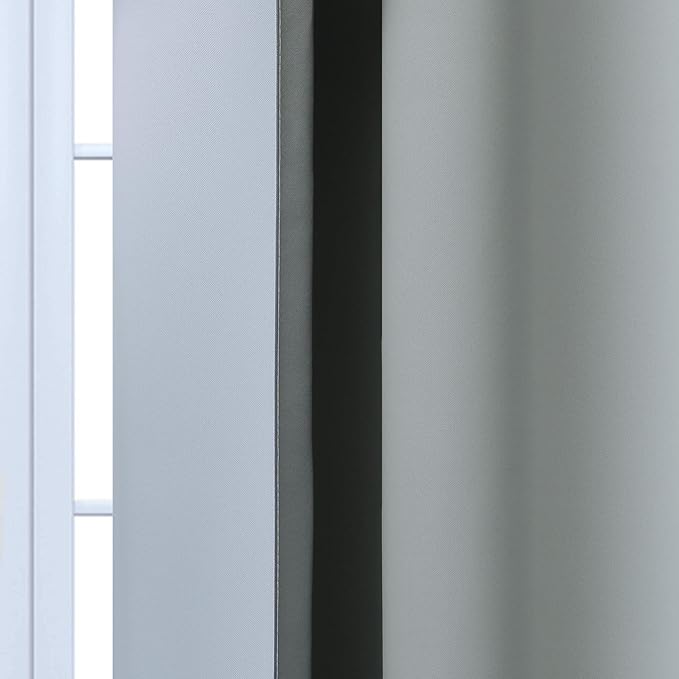 Yakamok Room Darkening Ombre Curtains 84 Inch Length, Grey and Greyish White Thermal Insulated Gradient Color Curtains,Light Blocking Grommet Window Drapes for Bedroom,62 Inch Width,2 Panels