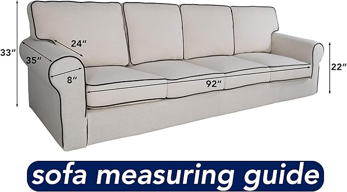 PureFit Super Stretch 4 Seater Sofa Slipcover – Spandex Non Slip Soft Couch Sofa Cover, Washable Furniture Protector with Non Skid Foam and Elastic Bottom for Kids, Pets （XX Large, Gray）