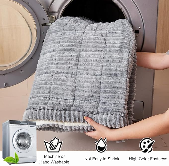 Couch Cover for Dogs Washable, Fuzzy Pet Couch Covers for 3 Cushion Sofa Pet Friendly, Non Slip Sofa Cover (Light Blue-Grey, 27.6" x 70.9"/70 x 180cm)