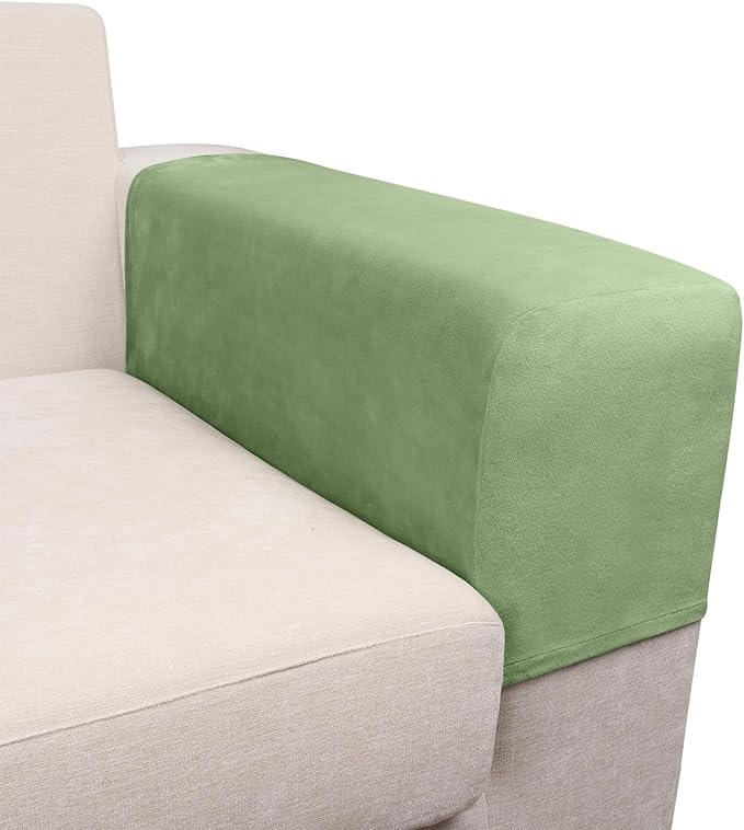 Couch Arm Covers 2 Pcs Sofa Armrest Covers Stretch Couch,Armrest Cover for Chairs Scratch-Resistant Sofa Arm Cover Armchair Slipcovers,Avocado Green