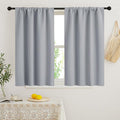RYB HOME Short Blackout Curtains for Bedroom, Room Darkening Insulated Summer Heat Light UV Blocking Energy Saving Drapes for Nursery, Width 34 by Length 48, Silver Grey, Set of 2