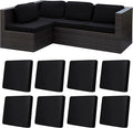 8Pcs Stretch Patio Cushion Covers,Outdoor Couch Covers Replacement,Outdoor Couch & Sofa Slipcovers,for Patio Furniture Cushion Covers,Washable Reusable Furniture Protector (Black, Cover Only)