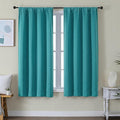 Simplebrand Ava Teal Blackout Curtains for Bedroom 63 Inch Length 2 Panels Set, Privacy Thermal Insulated Rod Pocket Door Window Curtains for Patio French Door Front Door, W40 x L63 Inch