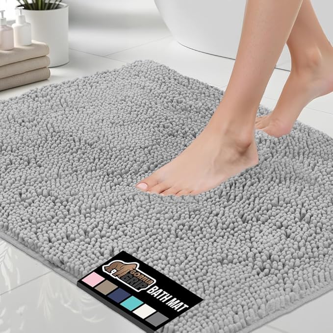 GORILLA GRIP Bath Rug Mat 54x24, Soft Absorbent Chenille, Quick Dry Microfiber by GorillaGrip