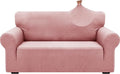ZNSAYOTX 1 Piece Jacquard Couch Covers for 2 Cushion Couch High Stretch Loveseat Slipcover for Pets Dogs Anti Slip Love Seat Sofa Slipcover Furniture Protector (Medium,New Pattern Rose)