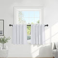 PONY DANCE Room Darkening Curtains for Small Winow Lower Portion Decor Energy Saving Drapes for Kitchen Bedroom Bathroom Downstairs Window RV Curtains, W 34 x L 36, Pure White, 2 Panels
