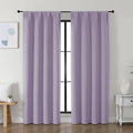 Simplebrand Ava Lilac Blackout Curtains for Bedroom 72 Inch Length 2 Panels Set, Privacy Thermal Insulated Rod Pocket Window Curtains for Patio French Door Front Door, W40 x L72 Inch, Lilac