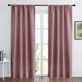 RYB HOME Blackout Curtains for Bedroom 84 inches Long 2 Panels Set, Privacy Thermal Insultaed Sunlignt Heat Blocking Drapes for Nursery Rental Room, Width 42 by Length 84, Dusty Rose