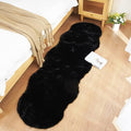 Ghouse Soft Faux Sheepskin Fur Rug Runner Rug 2x6 Black Fluffy Bedside Plush Shag Nursery Carpet Area Rugs for Living Room Bedroom Playing Room Decor