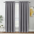 DWCN Blackout Curtains for Bedroom – Thermal Insulated Room Darkening Drapes for Living Room, Grey, W 42 x L 84 Inch, Set of 2 Rod Pocket Curtain Panels