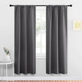 NICETOWN Grey Window Curtains for Bedroom - Home Decoration Thermal Insulated Rod Pocket Blackout Blinds & Drapes for Small Windows (Gray, 2 Panels, W34 x L72 -Inch)
