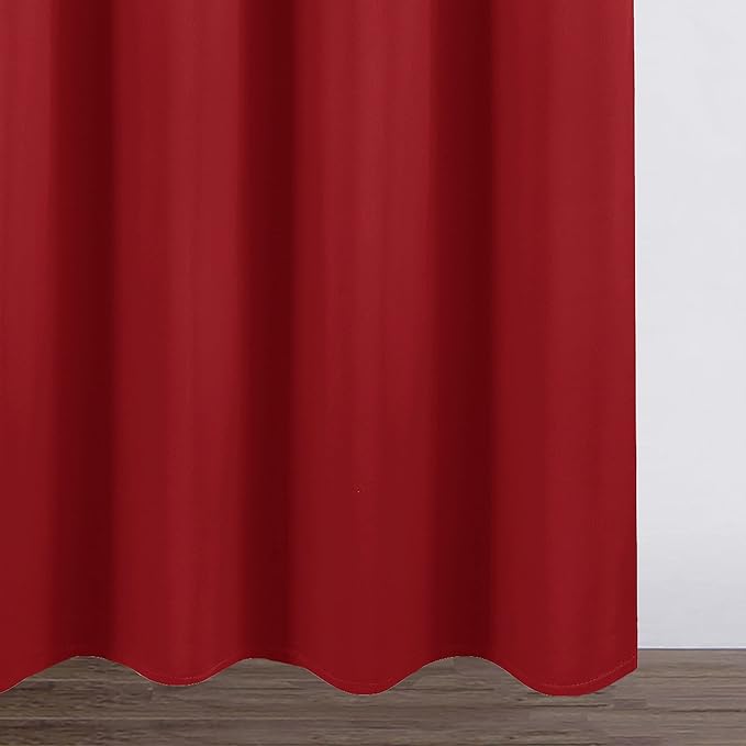 LEMOMO Blackout Curtains 52 x 84 inch/Bright Red Curtains Set of 2 Panels/Thermal Insulated Room Darkening Bedroom Curtains