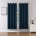 Joydeco Blackout Curtains 72 Inch Length 2 Panels Set, Thermal Insulated Long Curtains& Drapes 2 Burg, Room Darkening Grommet Drapes for Living Room Bedroom Window (Navy Blue, W52 x L72 Inch)