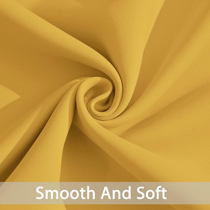Yakamok Extra Wide Blackout Curtain for Sliding Glass Door, Grommet Thermal Insulated Room Divider Curtain 100W x 84L inch, Room Darkening Patio Curtain,8.3ft Wide x 7ft Tall, 1 Panel,Mustard Yellow