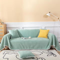 HANDONTIME Light Green Couch Covers for 3 Cushion Couch Sofa Cute Sofa Covers Chenille Couch Cover for Dogs Sectional Sofa L Shape Futon Couch (71" X134", Green)