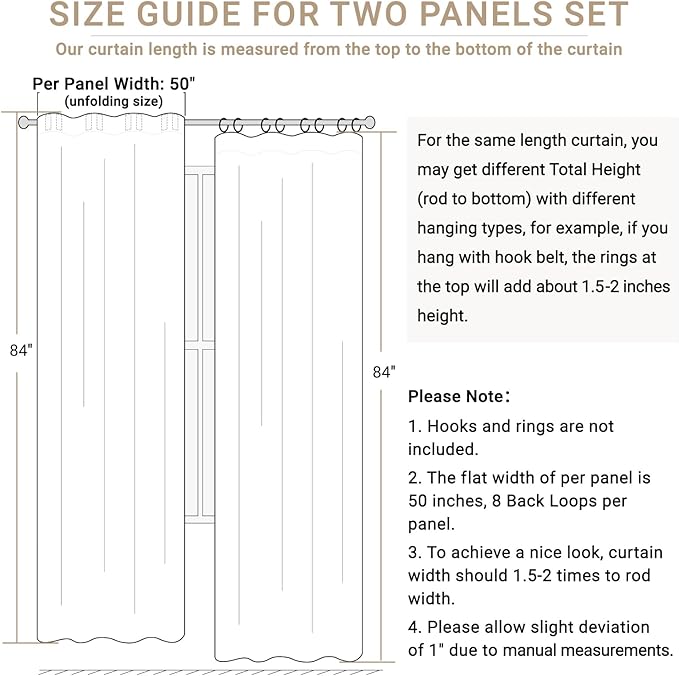 100% Blackout Shield Linen Blackout Curtains for Bedroom 72 Inches Long, Back Tab/Rod Pocket Living Room Drapes, Thermal Insulated Blackout Curtains 2 Panels Set, 50" W x 72" L, Oatmeal