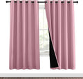 NICETOWN Crystal Pink Full Shade Curtain Panels, Pair of Energy Smart & Noise Blocking Out Blackout Drapes for Dining Room Window, Thermal Insulated Guest Room Lined Window Dressing(62 x 72 inch)