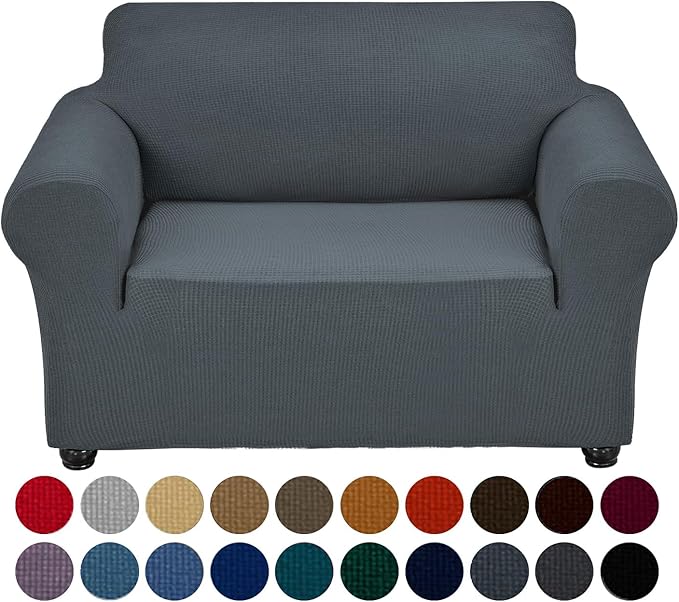 Joccun Stretch Chair Couch Cover,1-Piece Sofa Slipcover Spandex Jacquard Fabric Sofa Covers with Elastic Bottom,Washable Furniture Protector for Dogs,Cats,Kids(Armchair,Gray)
