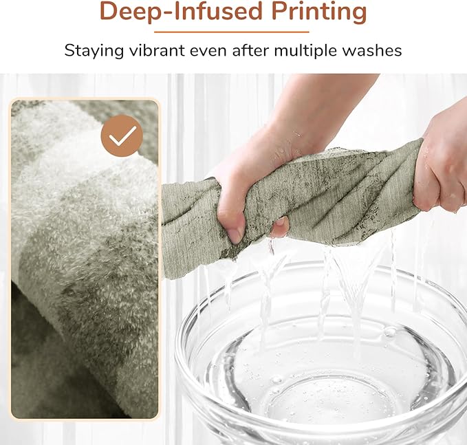 OPPODREAM Border Soft Area Rugs 6x9, Washable Brown Rug with Non Slip Backing, 6 x 9 Faux Cashmere Low-Pile 6x9 Carpet