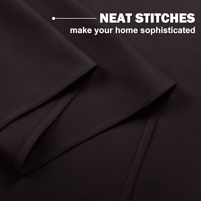 NICETOWN Kitchen Blackout Window Treatments Curtains - Eyelet Top Home Fashion Blackout Curtains Tailored Panels (Double Panels, W42 x L36 inches 1.2 inches Header, Toffee Brown)
