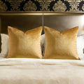 GIGIZAZA Golden Throw Pillow Covers 26x26 Decorative Velvet Cushion Covers Pack of 2 Pillowcase for Sofa