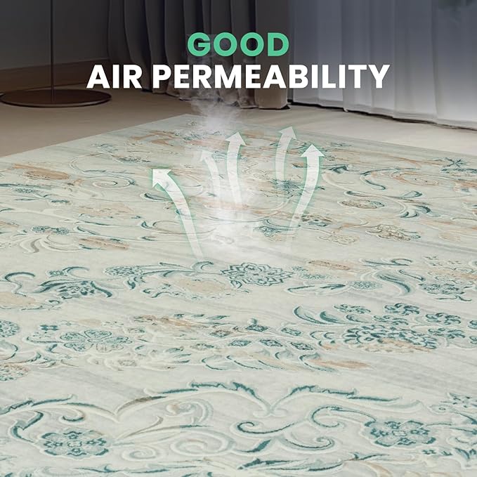 Washable Rugs 8x10 Area Rugs for Living Room-Modern Abstract Rugs for Bedroom,Dining Room,Ultra Soft Low Pile Large Carpet with Non Slip Rubber Backing,Neutral Accent Rug for Nursery Home Office
