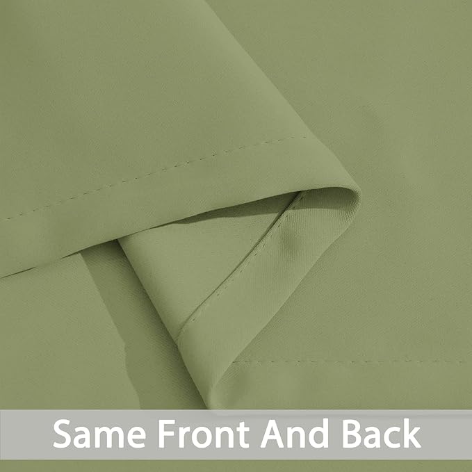 Yakamok Light Blocking Window Blackout Curtains Thermal Insulated Room Darkening Drapes for Bedroom,Solid Grommet Top Window Panels, 38x45 Inch, Sage Green, 2 Panels