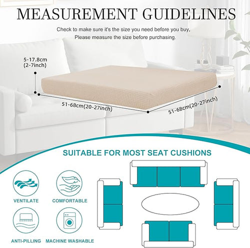 12Pcs Stretch Patio Cushion Covers,Outdoor Couch Covers Replacement,Outdoor Couch & Sofa Slipcovers,for Patio Furniture Cushion Covers,Washable Reusable Furniture Protector (Beige,Cover Only)