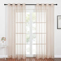 NICETOWN Voile Taupe Sheer Curtains 84 Inches Long, Grommet Airy & Lightweight Window Draperies Translucent Elegant Panels for Living Room/Bedroom,W54 x L84, Set of 2