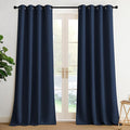 NICETOWN Navy Blue Blackout Draperies Heat Insulated Curtain 95 inch - Extra Long Thermal Insulated Shades for Bedroom, Living Room, Yard, Laundry, Pantry, Garage - 1 Pair, W52 x L95