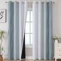 Estelar Textiler Stone Blue and Greyish White Blackout Curtains 96 Inches Long,Full Room Darkening Grommet Curtains for Bedroom,Thermal Insulated Ombre Blackout Drapes for Living Room,52Wx96L,2 Panels