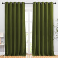 NICETOWN Room Darkening Living Room Curtains 102 inches Long - Grommet Thermal Insulated Window Drapes Room Divider Blinds Sound Reducing for Living Room (W66 x L102, Olive, 2 Pieces)
