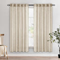 MIULEE Beige Linen Curtains 72 Inch Length 2 Panels for Bedroom Living Room, Soft Linen Textured Window Drapes Semi Sheer Light Filtering Back Tab Rod Pocket Farmhouse Modern Burlap Look Decor